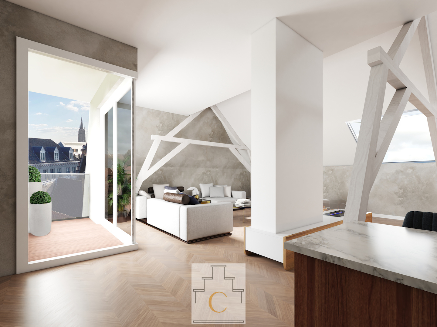 Koetshuys Sinave, project te Brugge - penthouse