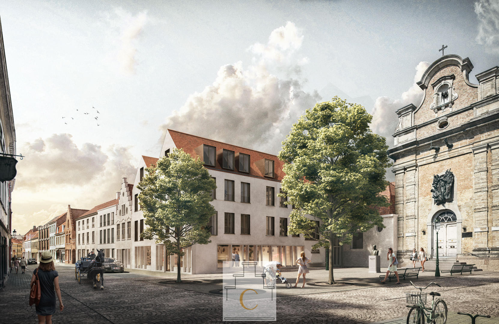 Nieuwbouw gelijkvloersappartement met garage en mooi terras, op een rustige liggng nabij Ezelstraat
