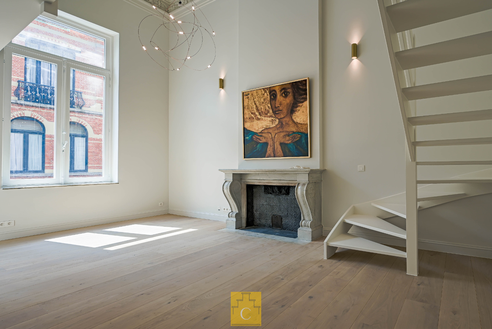 knappe duplex-flat in het pas gerenoveerde Koetshuys Sinave
